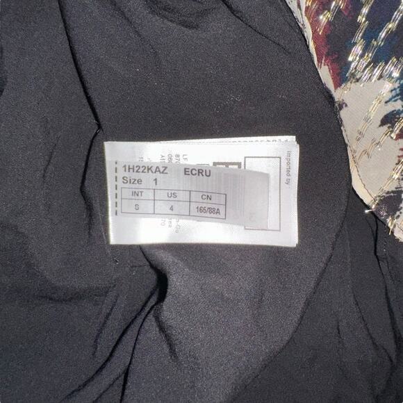 NWT ba&sh Kaz Robe V-Neck Printed Midi Dress SMALL in Ecru - Picture 7 of 10